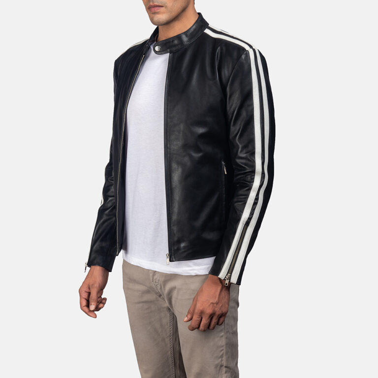 Hank Black Leather Biker Jacket(4-of-7)-3-1531221542458